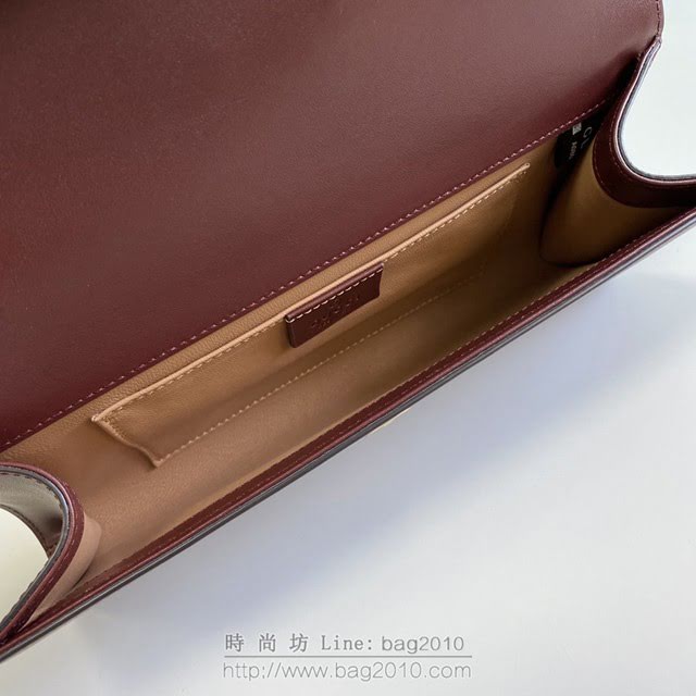 Gucci古馳包包 G家新款錢包 款號:576532 古奇酒紅色全皮女士翻蓋長錢包  gdj1274